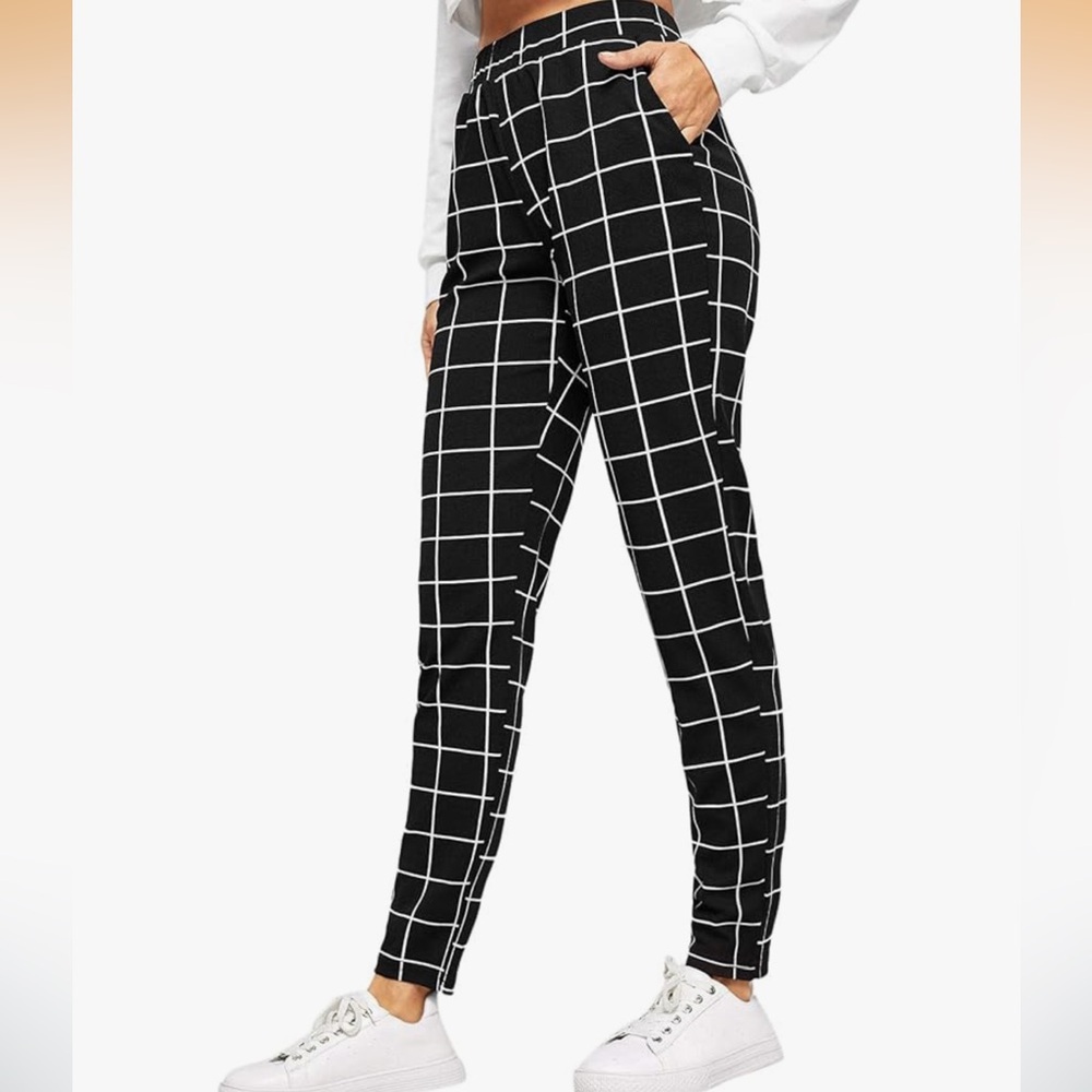 Black and White Checkered Pants